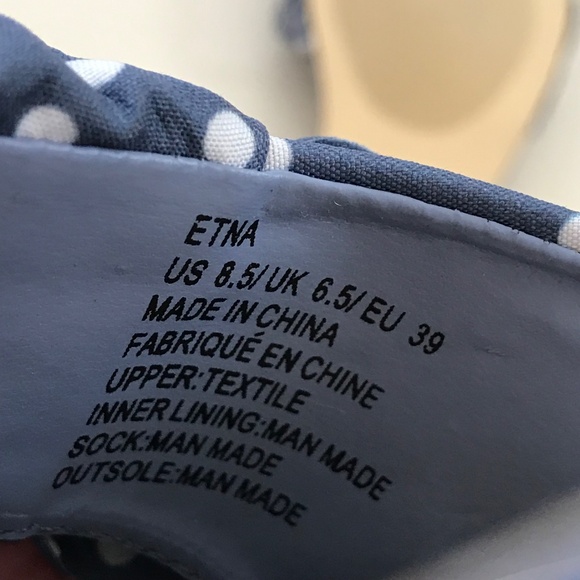 JUSTFAB Polka Dot Sandals Block Heel Dress Sandals Blue White Etna Size 8.5 NEW - Picture 13 of 16